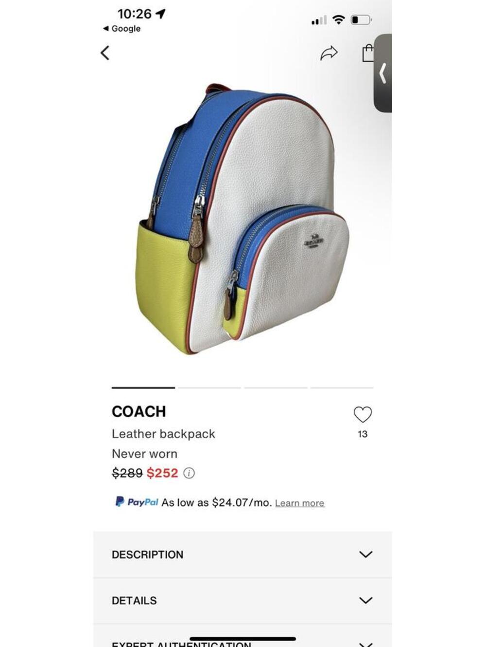 Stylish Coach Color Block Backpack - Picture 8 of 9